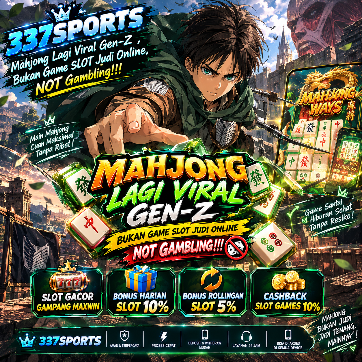337sports: Mahjong Lagi Viral Gen-Z, Bukan Game SLOT Judi Online, NOT Gambling!!!